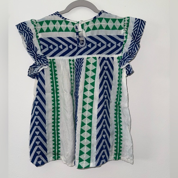 Anthropologie THML Aztec Flutter Sleeve Metallic Top size xs - Picture 5 of 8